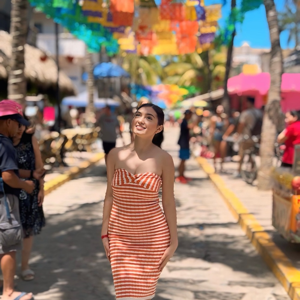 Orange Stripe tube dress